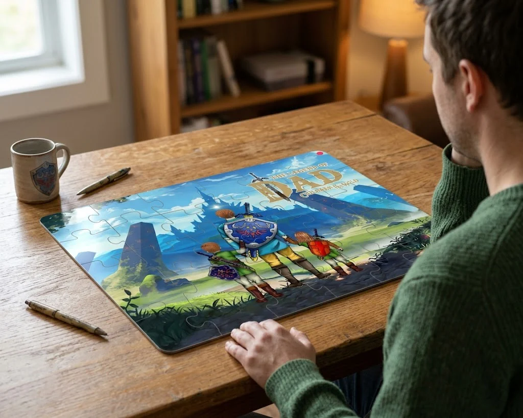 LoZd The Legend Of Dad Fantasy Adventure Children Of The Wild - Personalized Puzzle - Gifts For Dad - Image 3