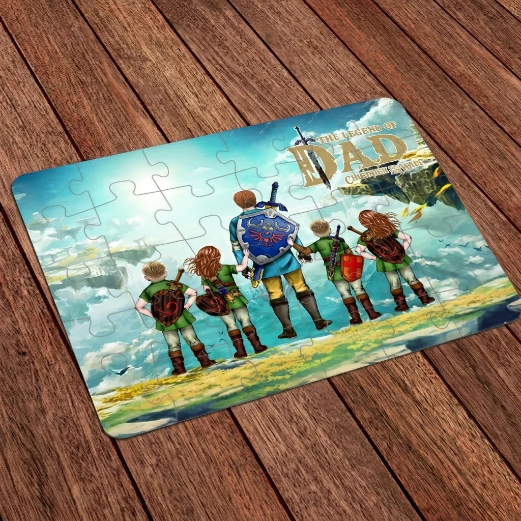 LoZd The Legend Of Dad Fantasy Adventure Children Of The Wild - Personalized Puzzle - Gifts For Dad - Image 4