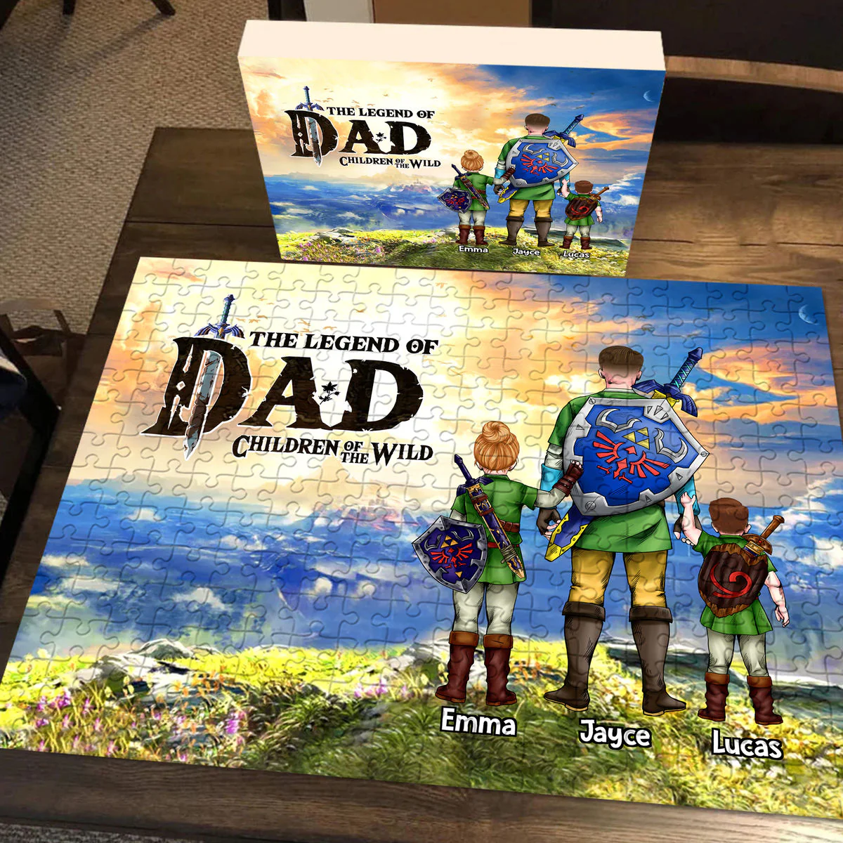 LoZd The Legend of Dad Sunset Fantasy Adventure - Personalized Puzzle - Gifts For Dad