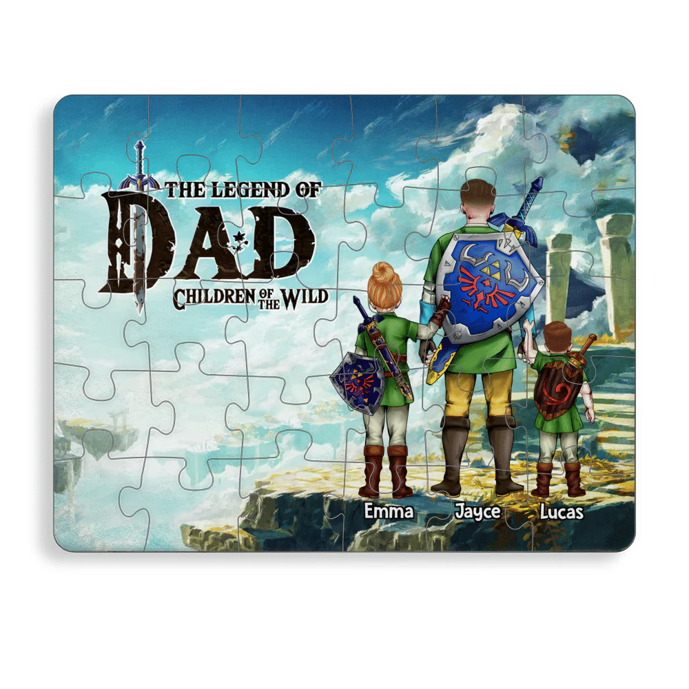 LoZd The Legend of Dad Sunset Fantasy Adventure - Personalized Puzzle - Gifts For Dad - Image 4