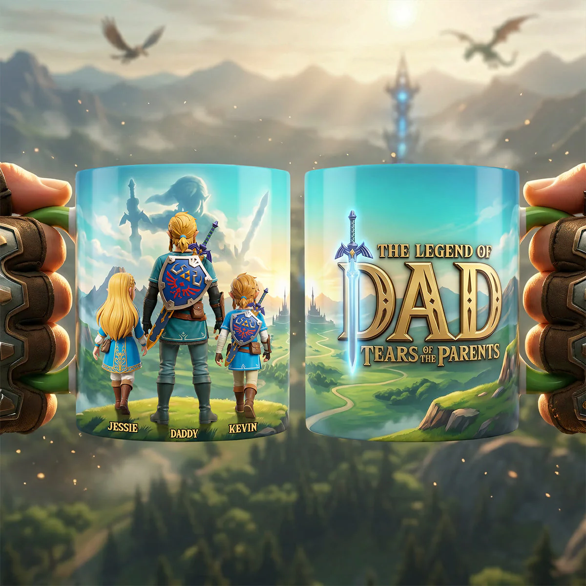 LoZd The Legend Of Dad Tears Of The Parents - Personalized Accent Mug - Gift For Dad - Image 3