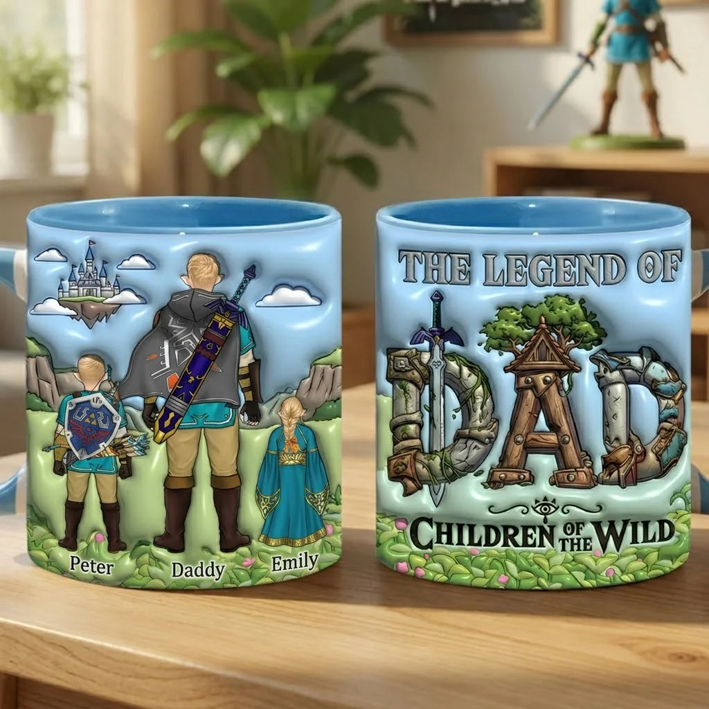 LoZd The Legend of Fantasy Gamer Dad - Personalized Accent Mug - Gift For Dad
