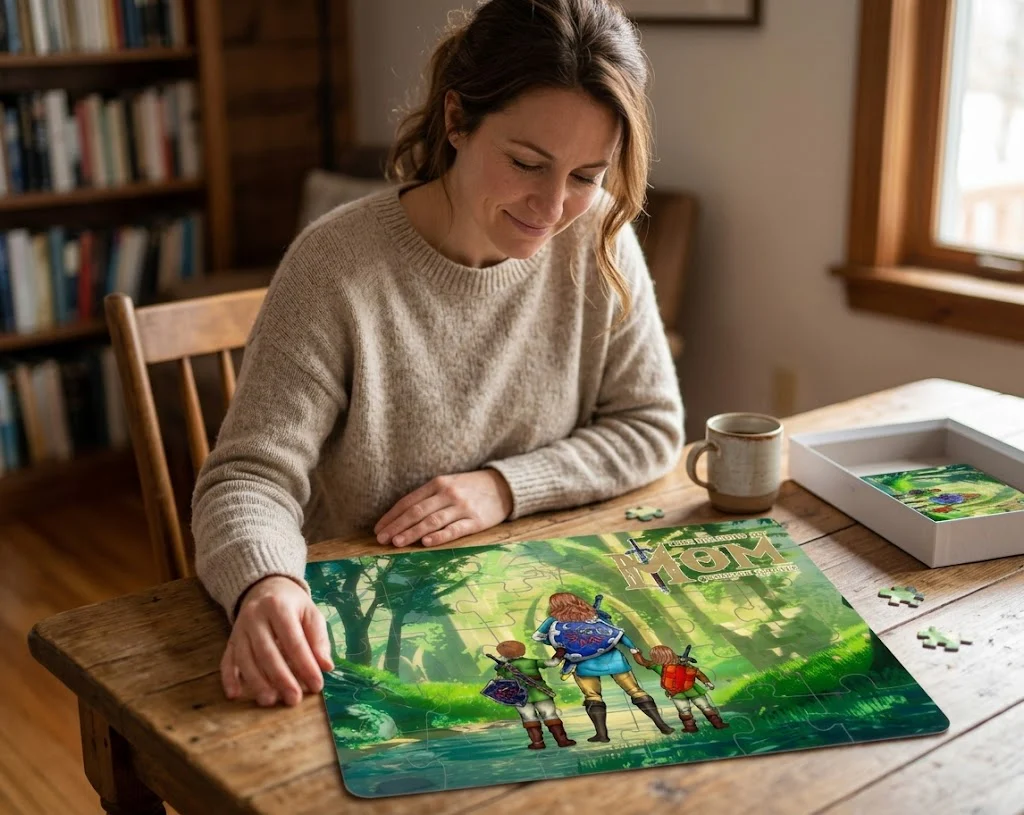 LoZd The Legend Of Mom Fantasy Adventure Children Of The Wild - Personalized Puzzle - Gifts For Mom - Image 3