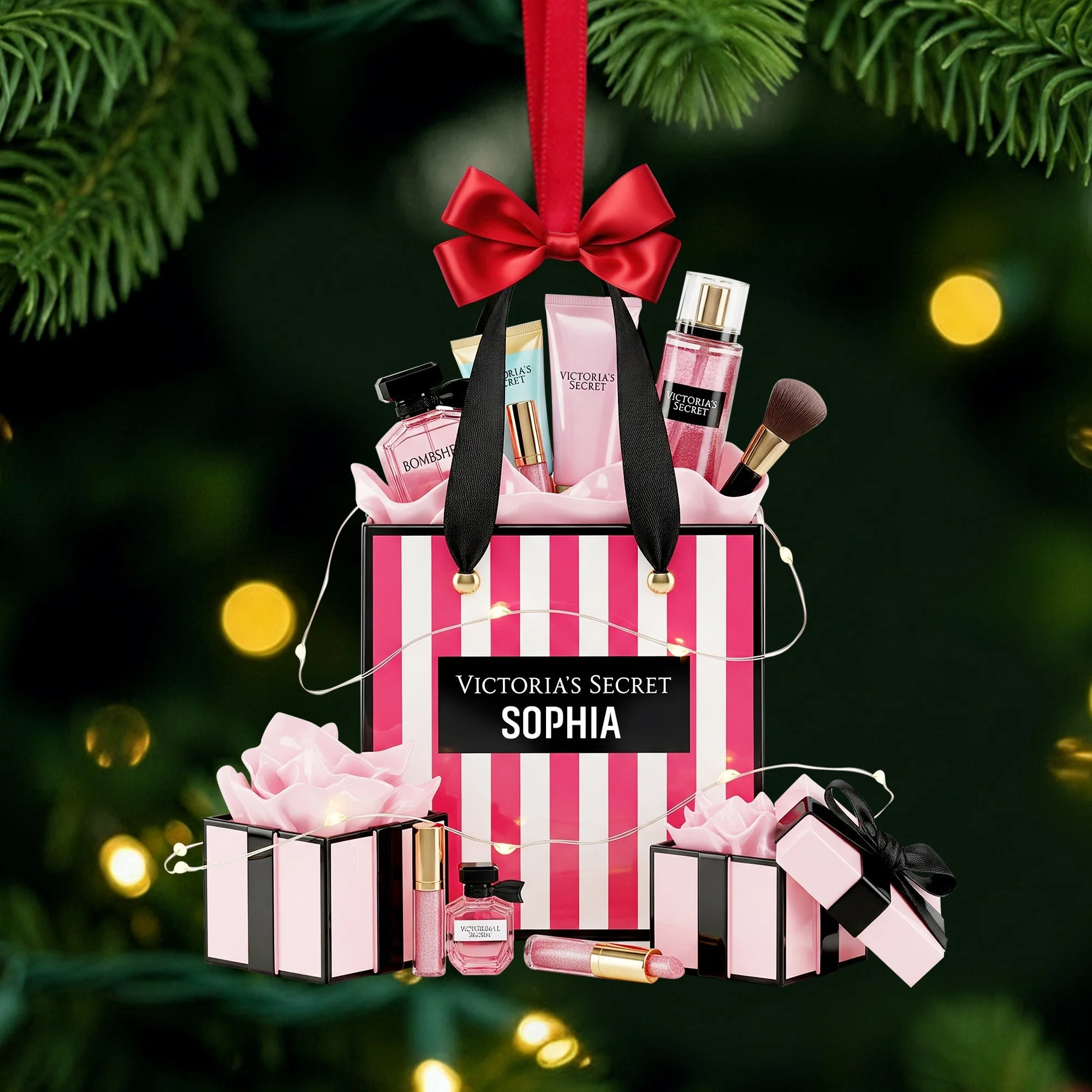 Luxury Beauty Kit - Personalized Acrylic Ornament - Christmas Gift For Makeup Lovers HH01 - Image 2