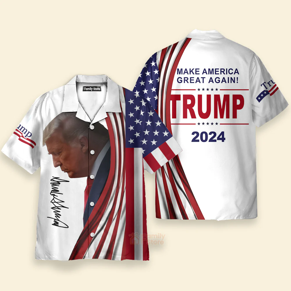 Make America Great Again Trump Signature Hawaii Shirt - Image 3