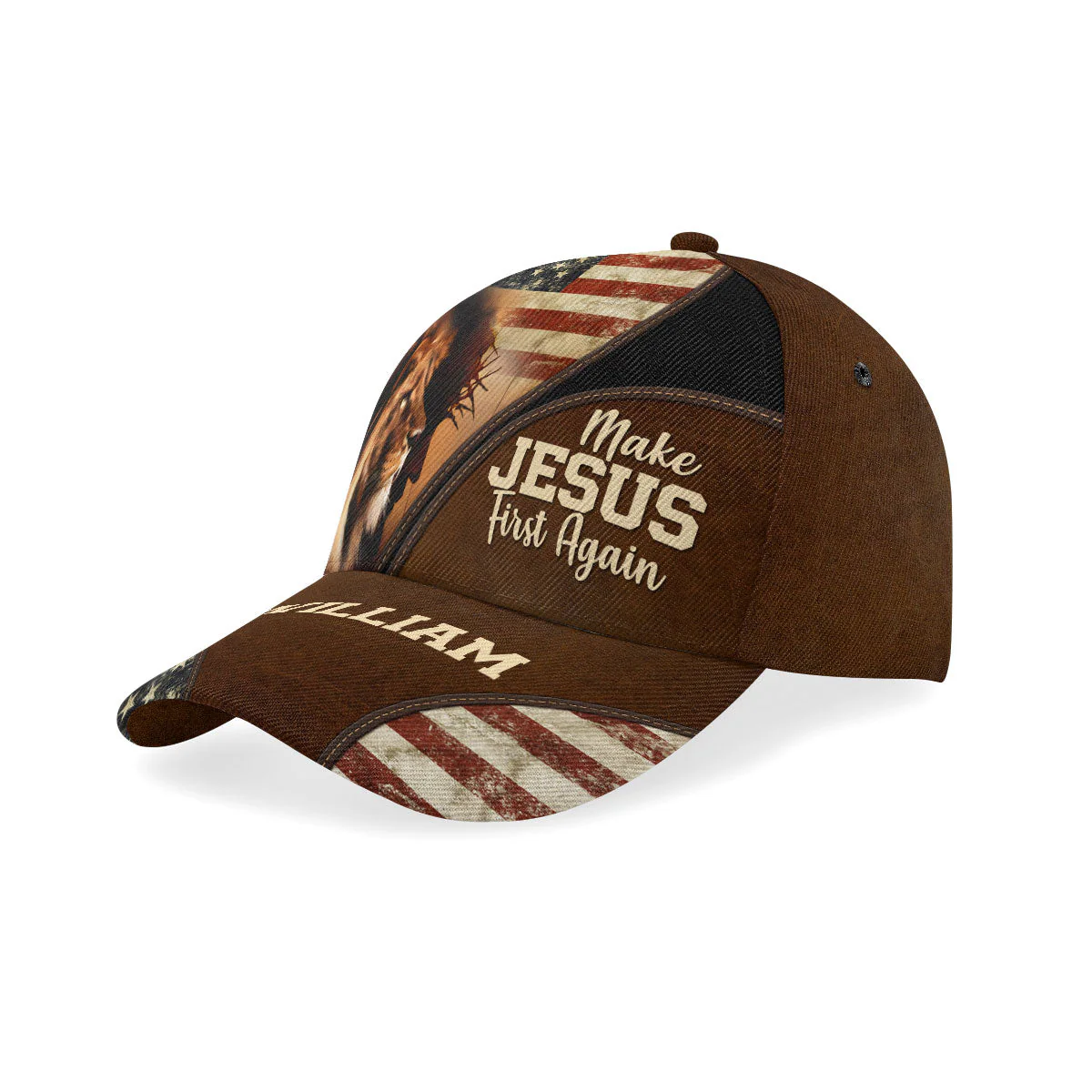 Make Jesus First Again - Personalized Classic Cap - Gift For Dad, Husband, Grandpa HN02 - Image 2