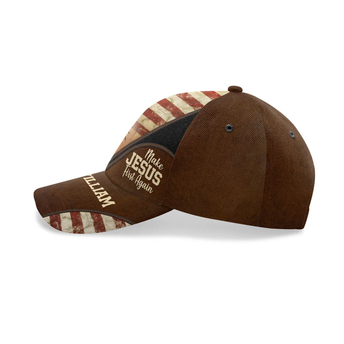 Make Jesus First Again - Personalized Classic Cap - Gift For Dad, Husband, Grandpa HN02 - Image 3