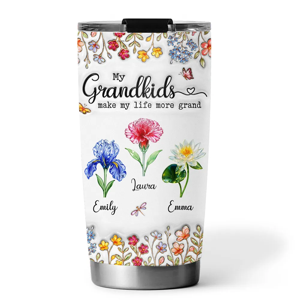 Make Life More Grand With Lovely Kids - Personalized Tumbler - Gift For Mom, Grandma HN02
