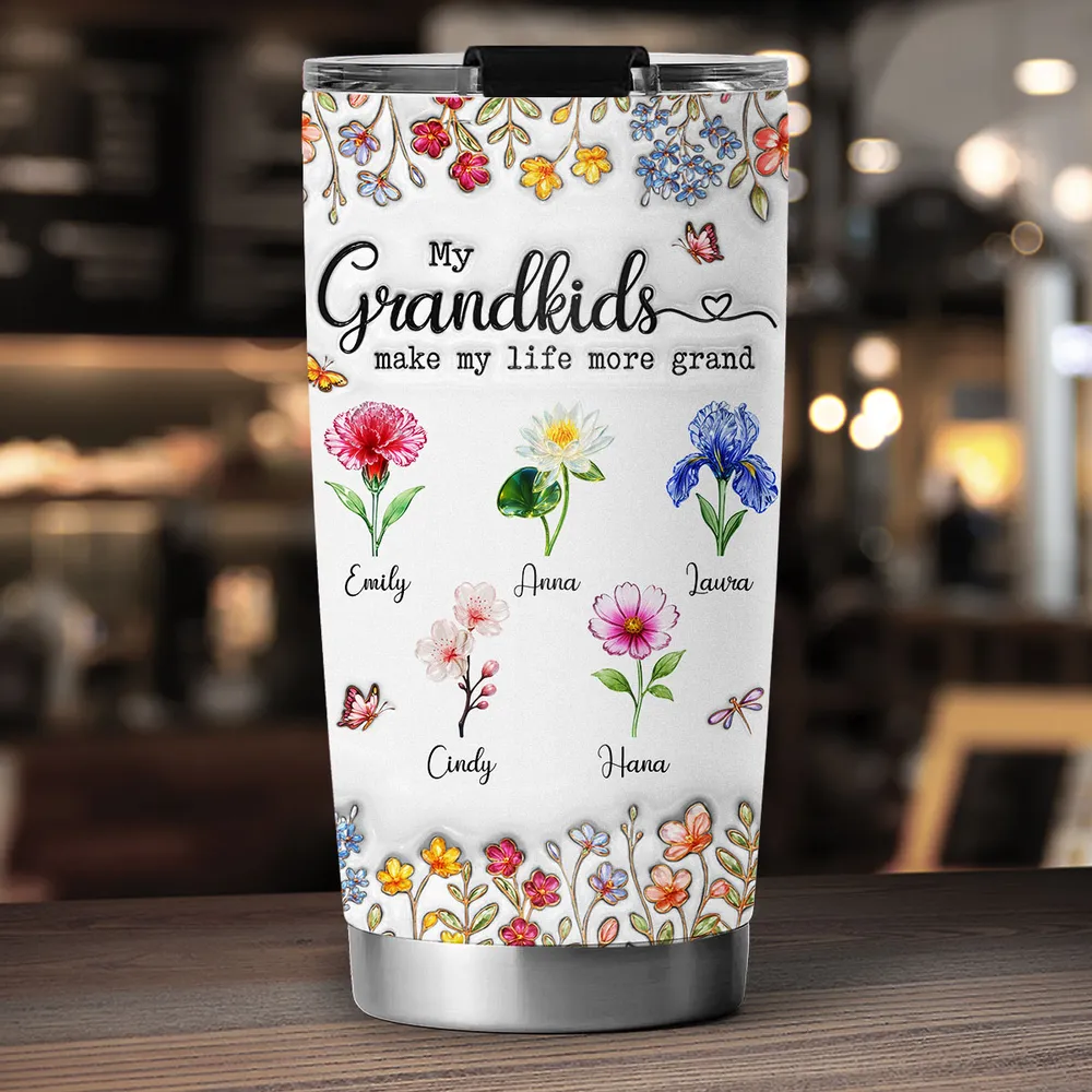 Make Life More Grand With Lovely Kids - Personalized Tumbler - Gift For Mom, Grandma HN02 - Image 3