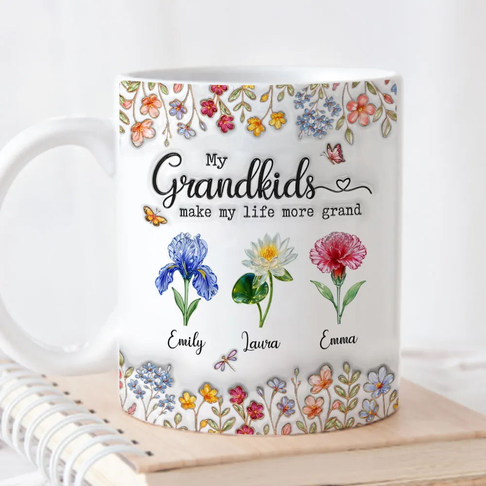 Make Life More Grand With Lovely Kids - Personalized Mug - Gift For Mom, Grandma HN02 - Image 3