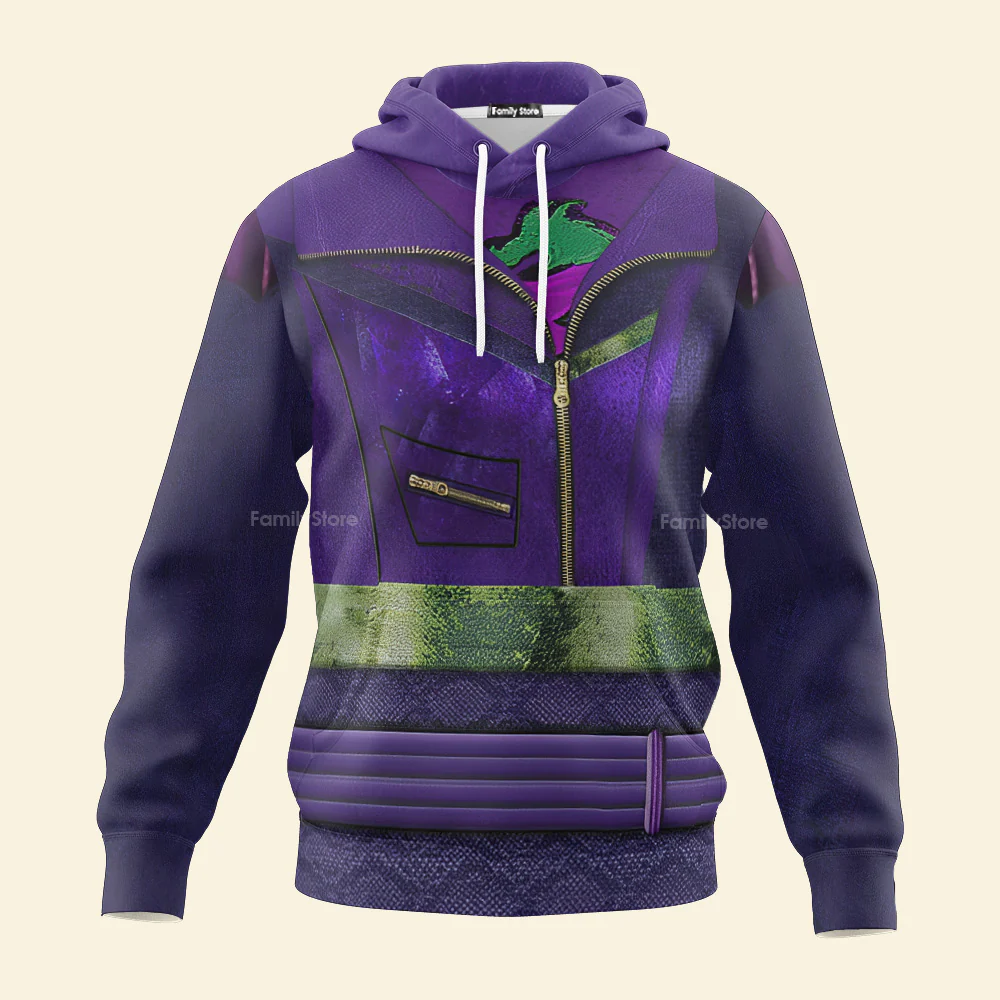 Mal Purple and Green Descendants 3 Costume Hoodie