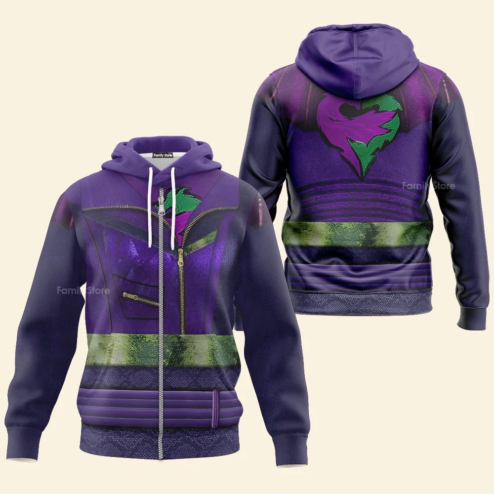 Mal Purple and Green Descendants 3 Costume Hoodie - Image 3