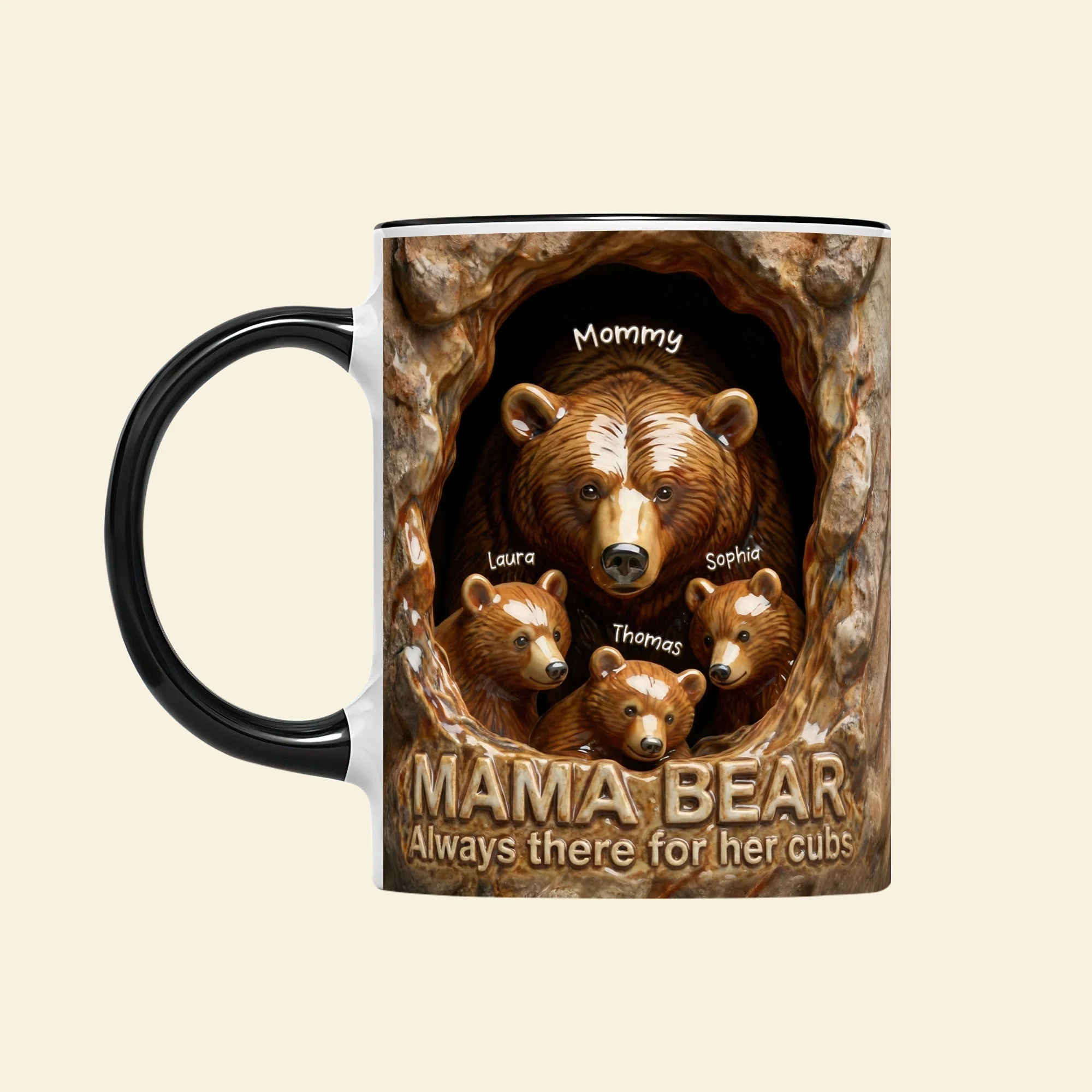 Mama Bear Always There For Her Cubs - Personalized Accent Mug - Gifts For Mom - Image 4