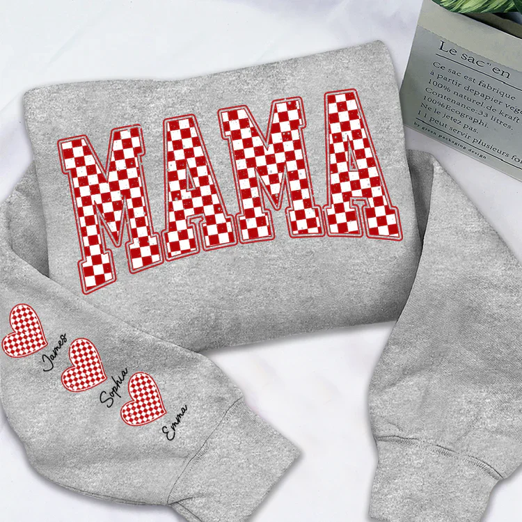 Mama Heart And Kids - Personalized Sweatshirt With Design On Sleeve -  Meaningful Gifts For Grandma, Mom, Wife | Custom Sleeve NH96 - Image 12