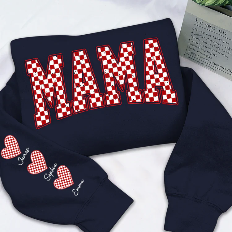 Mama Heart And Kids - Personalized Sweatshirt With Design On Sleeve -  Meaningful Gifts For Grandma, Mom, Wife | Custom Sleeve NH96 - Image 20