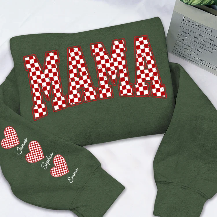 Mama Heart And Kids - Personalized Sweatshirt With Design On Sleeve -  Meaningful Gifts For Grandma, Mom, Wife | Custom Sleeve NH96 - Image 21