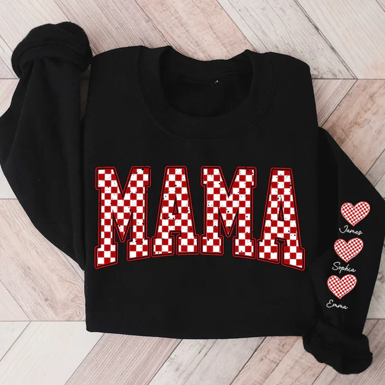 Mama Heart And Kids - Personalized Sweatshirt With Design On Sleeve -  Meaningful Gifts For Grandma, Mom, Wife | Custom Sleeve NH96 - Image 8