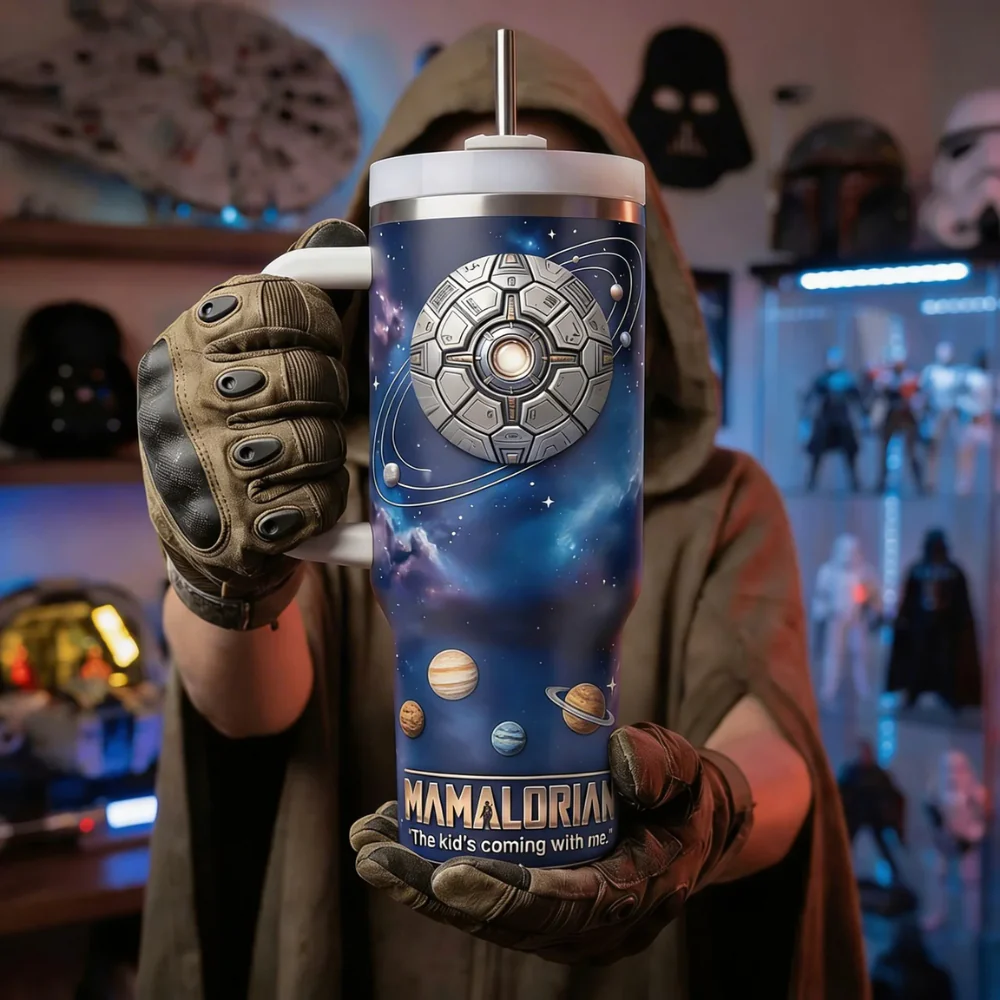 Mamalorian The Kid's Coming With Me - Personalized Tumbler - Gift For Mom - Image 3