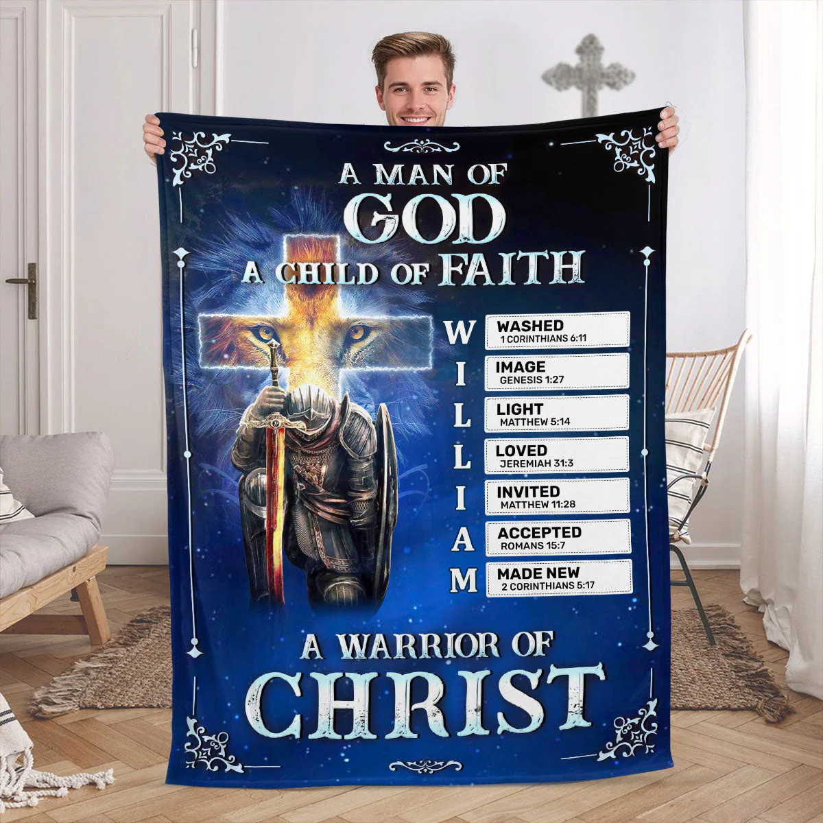 Man Of God, Child Of Faith - Personalized Blanket TD118