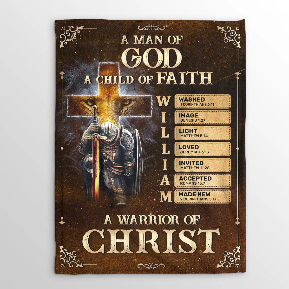 Man Of God, Child Of Faith - Personalized Blanket TD118 - Image 3