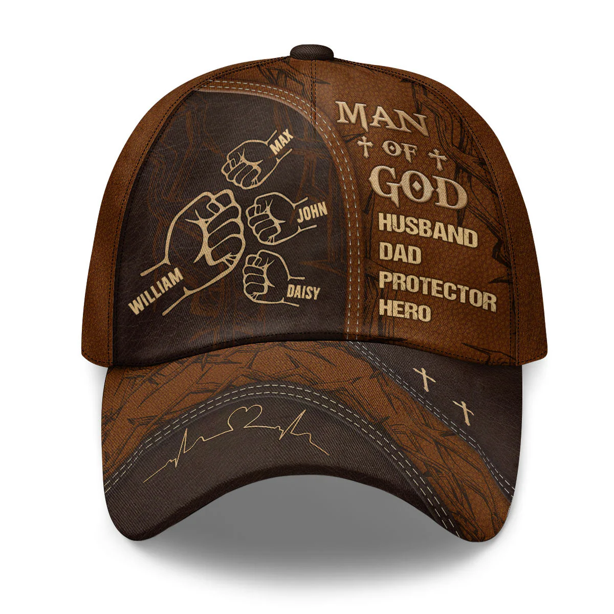 Man Of God Fist Bump - Personalized Classic Cap - Gift For Dad, Husband, Grandpa HN02