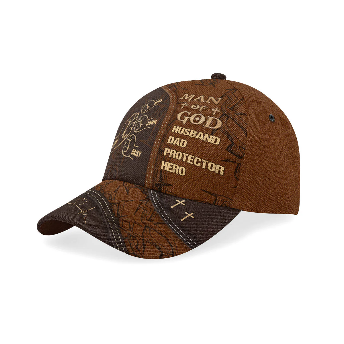 Man Of God Fist Bump - Personalized Classic Cap - Gift For Dad, Husband, Grandpa HN02 - Image 2