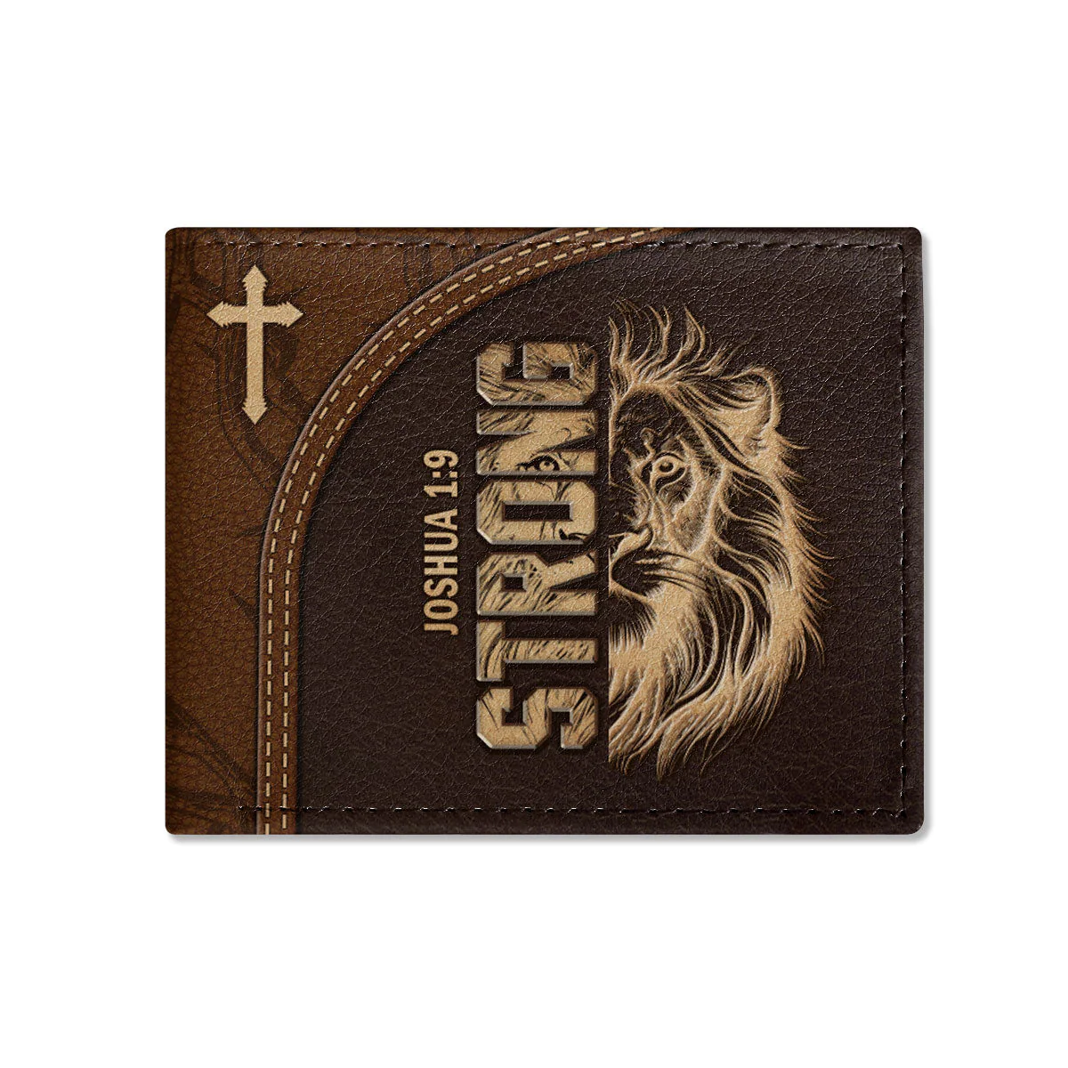 Man Of God Lion - Personalized Folded Wallet For Men | CLGOD06 - Image 2