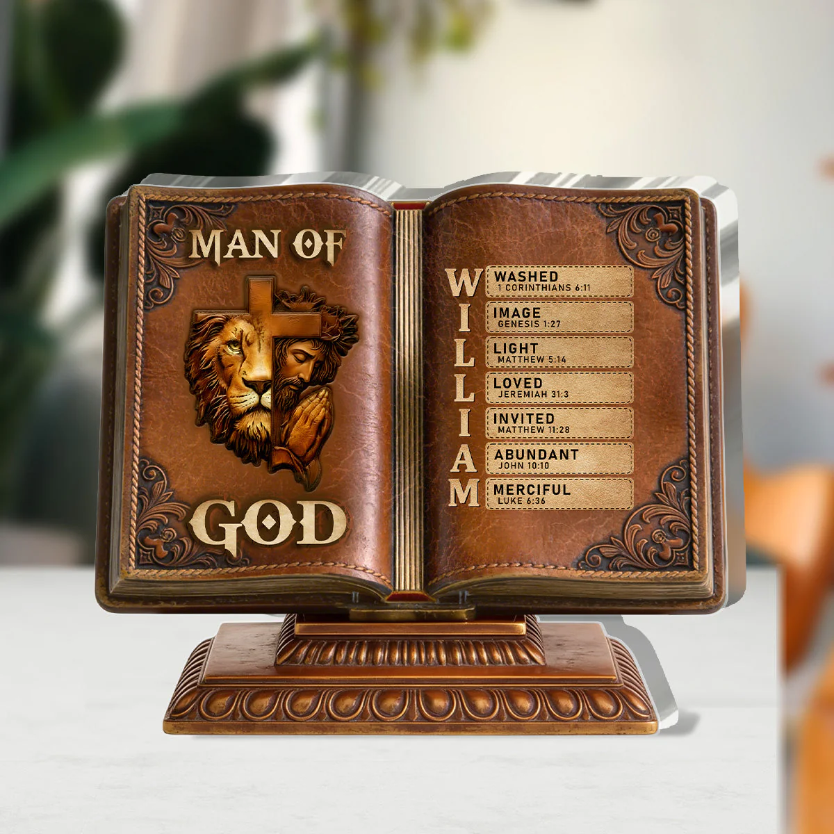 Man Of God - Personalized Custom Shaped Acrylic Plaque - Christian Gift For Him - Image 2