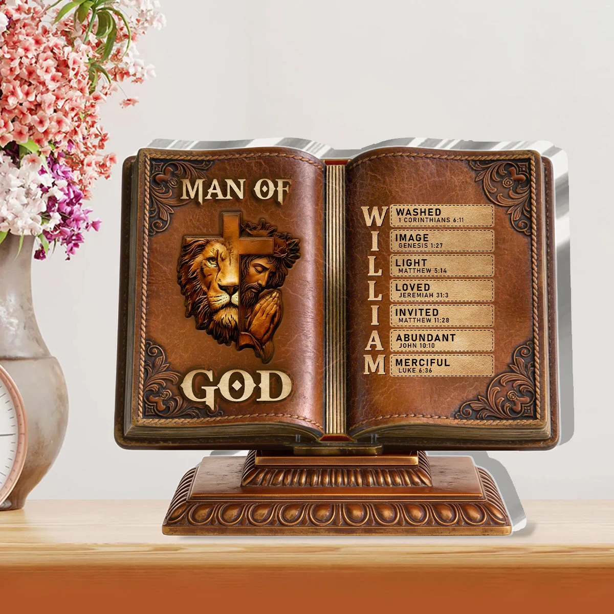 Man Of God - Personalized Custom Shaped Acrylic Plaque - Christian Gift For Him - Image 3