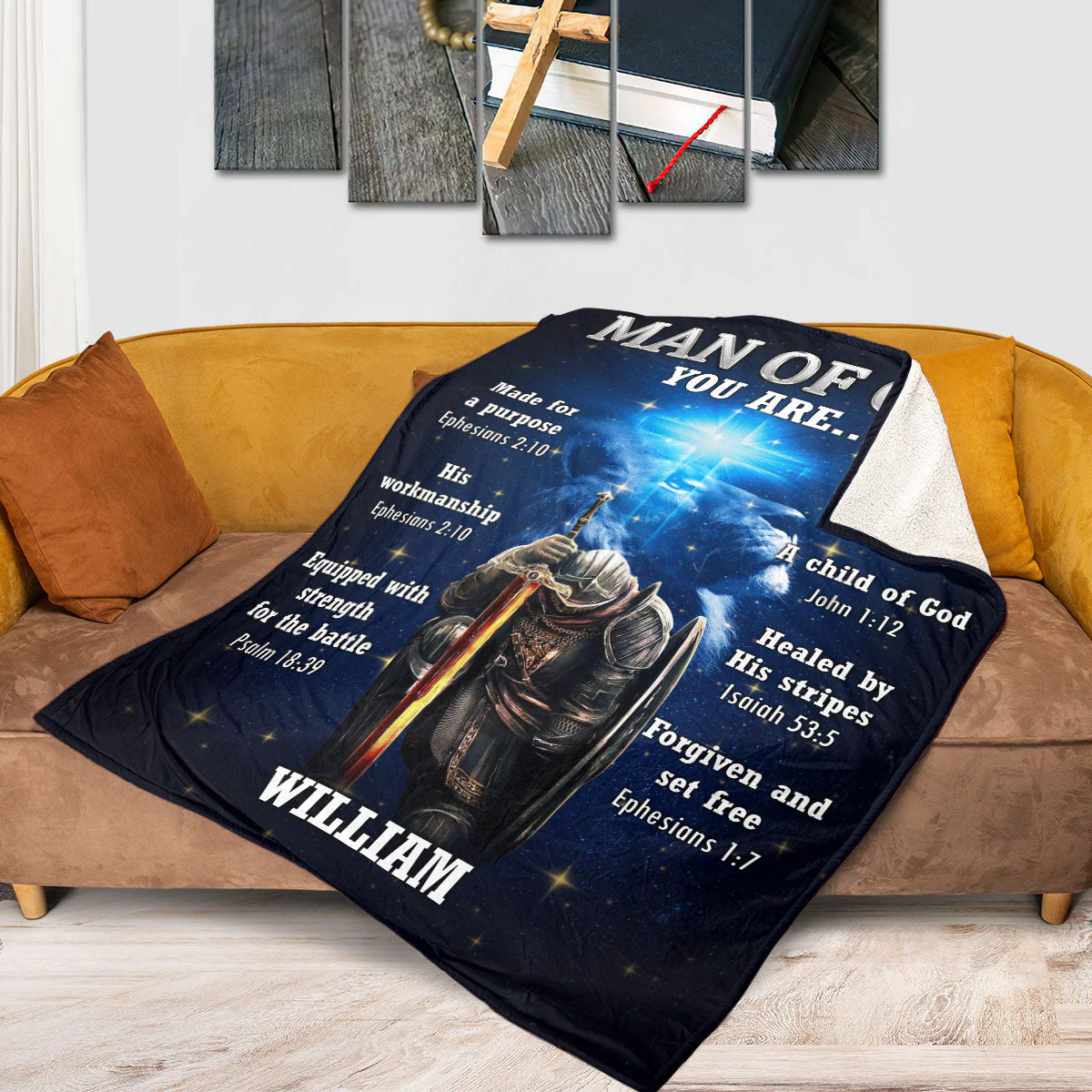 Man Of God - Personalized Fleece Blanket TD118 - Image 3