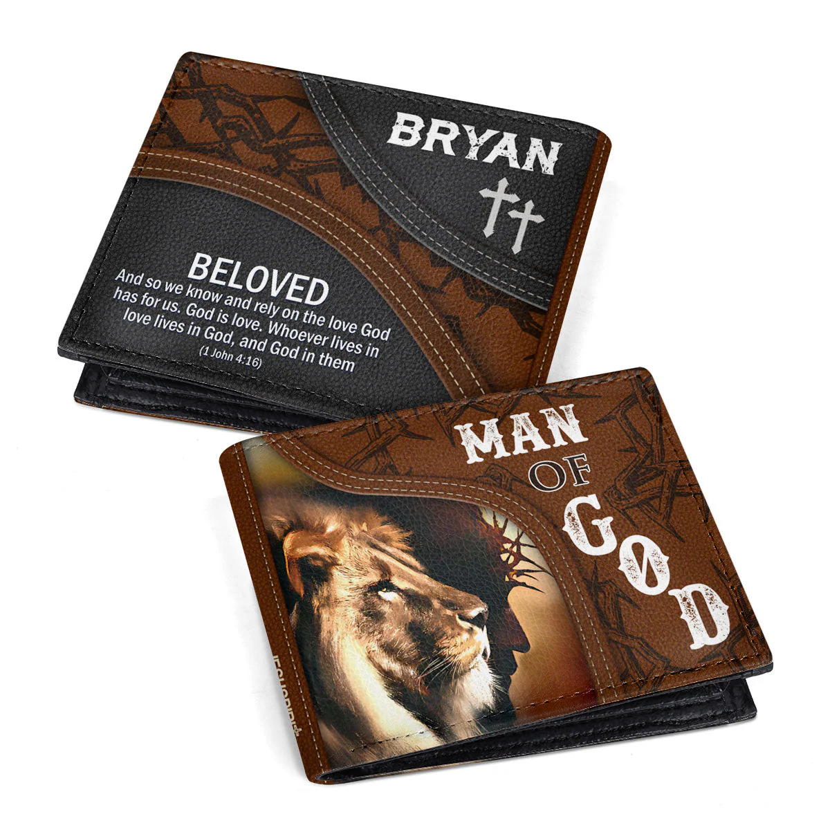 Man Of God - Personalized Folded Wallet For Men