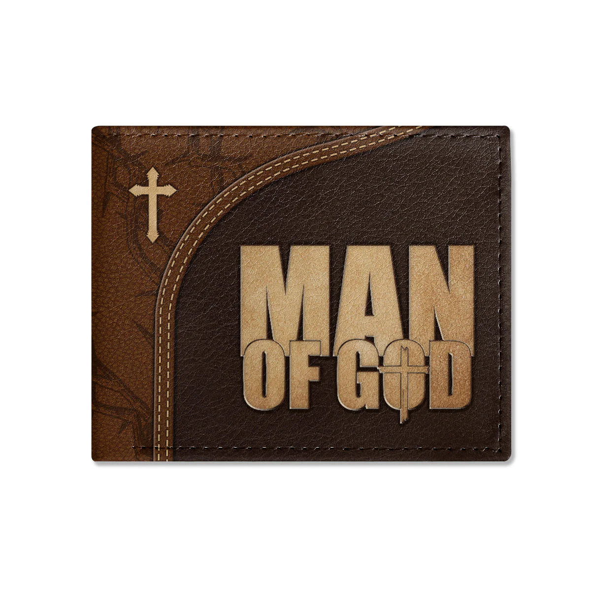 Man Of God - Personalized Leather Folded Wallet | CLGOD06 - Image 2