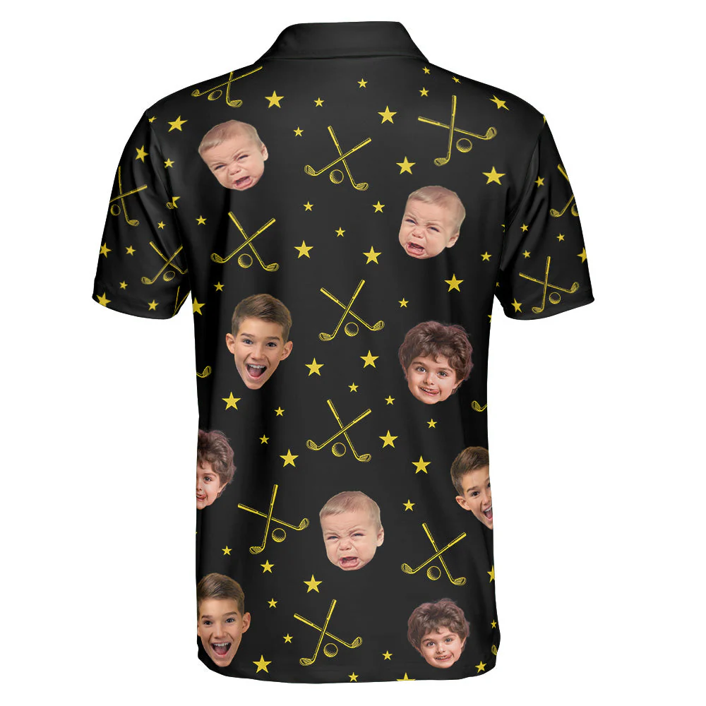 May The Course Be With You Daddy - Custom Faces - Personalized Photo Polo Shirt - Image 5