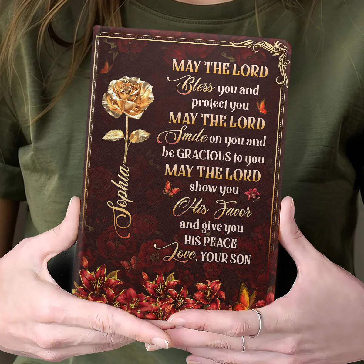 May The Lord Bless You - Personalized Leather Cover Notebook HL128