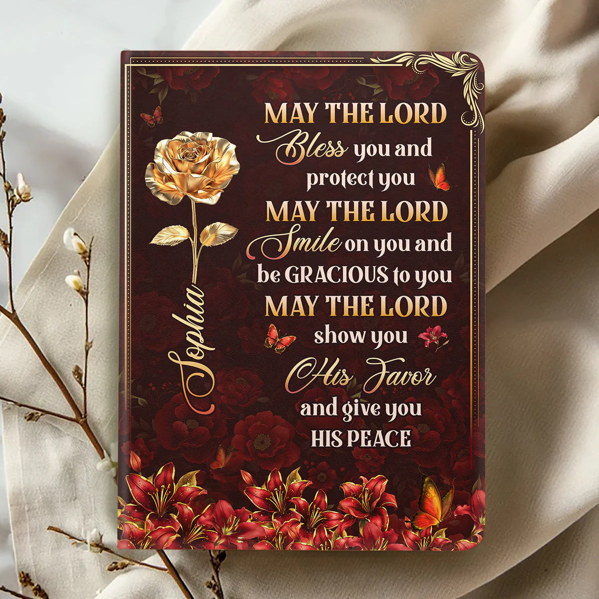 May The Lord Bless You - Personalized Leather Cover Notebook HL128 - Image 2