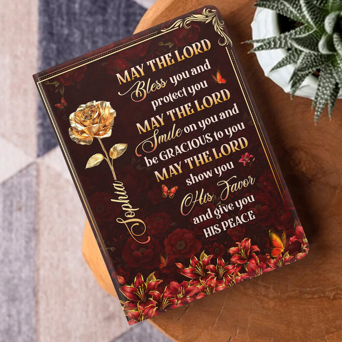 May The Lord Bless You - Personalized Leather Cover Notebook HL128 - Image 3