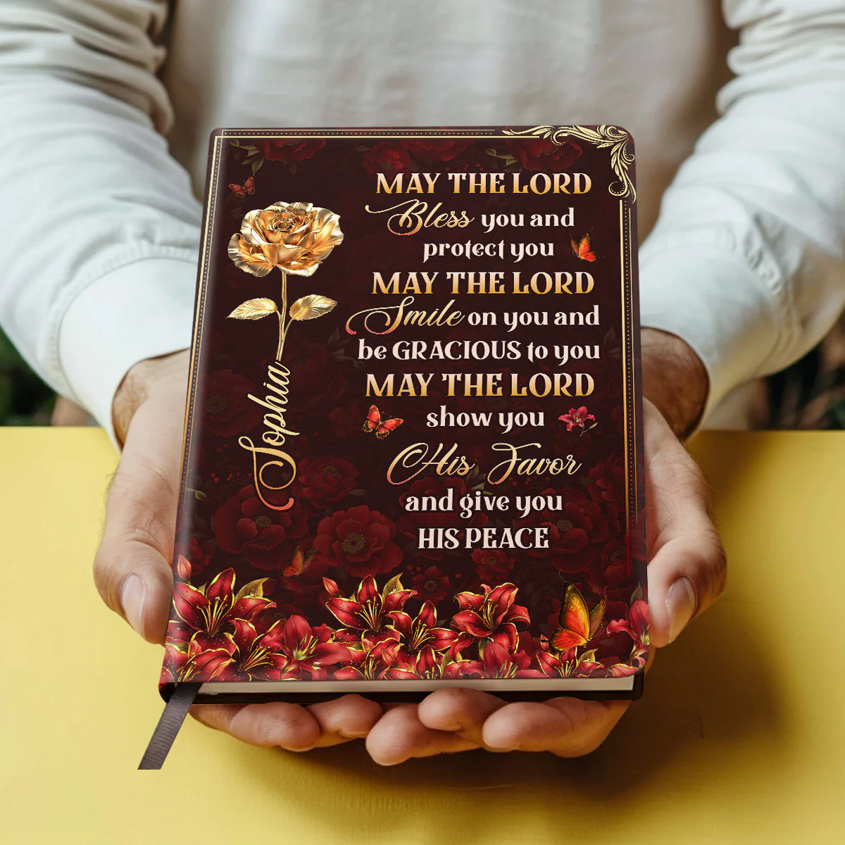May The Lord Bless You - Personalized Leather Cover Notebook HL128 - Image 4