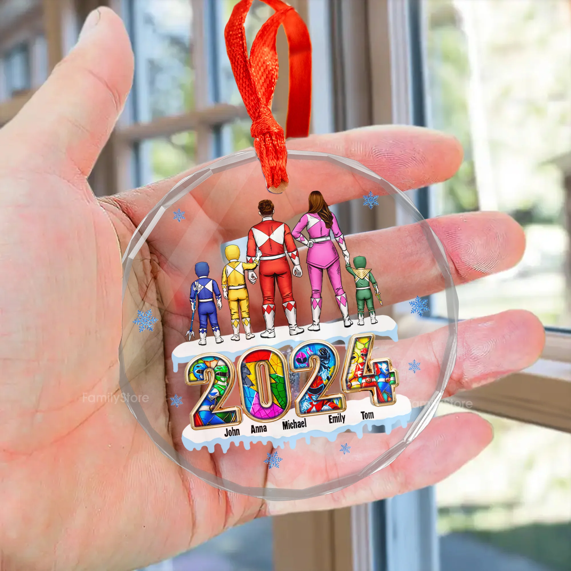 May The Power Protect You Merry Christmas 2024 - Gift For Family - Personalized Glass Ornament - CL21 NA94 - Image 3