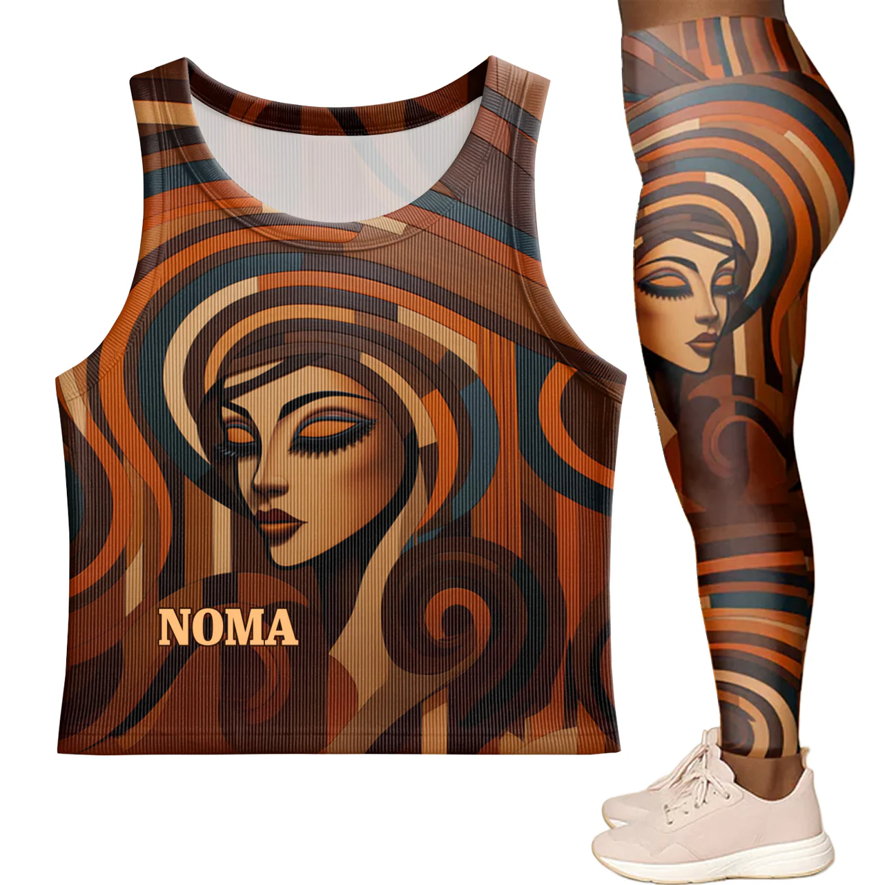 Melanin Harmony - Personalized Leggings & Crop Tank Top HN02