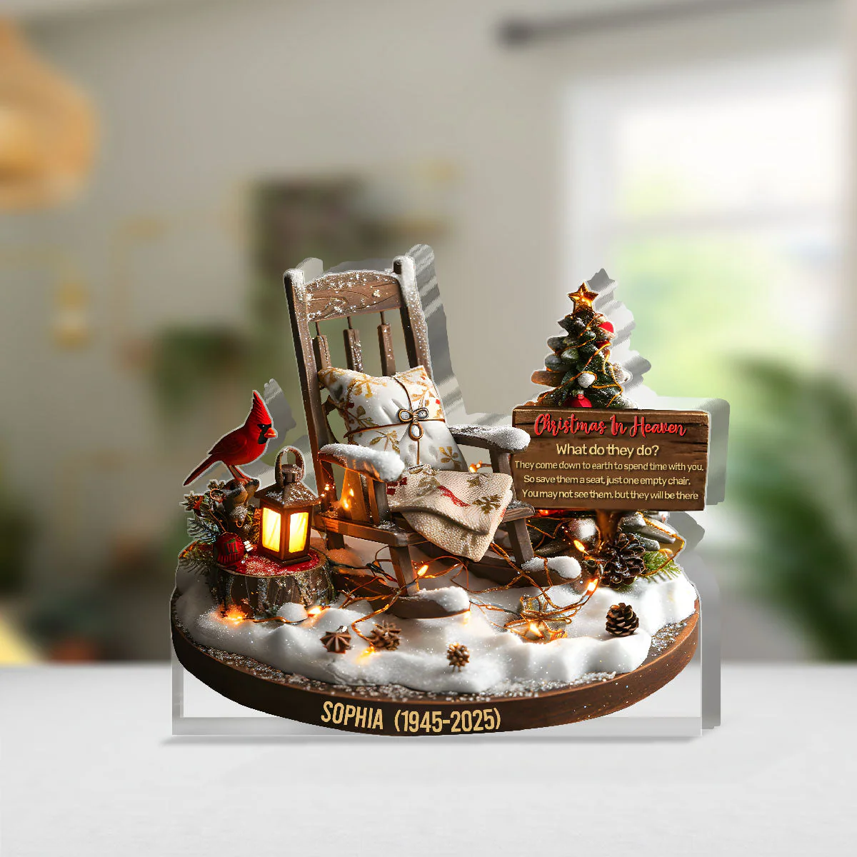Memorial Chair Christmas In Heaven - Personalized Acrylic Plaque TD118 - Image 4