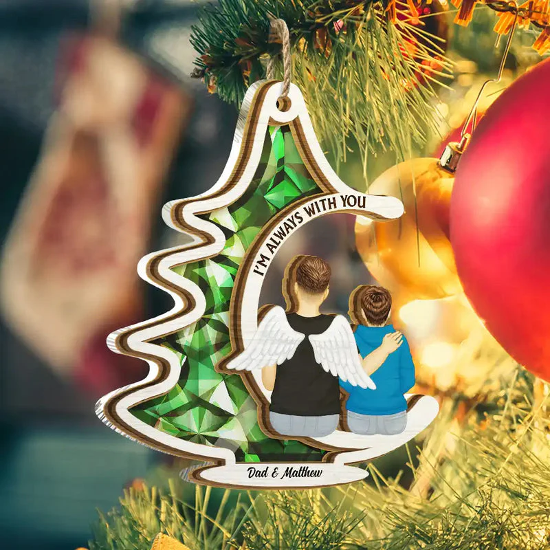 Memorial Christmas Tree Always With You - Personalized Window Hanging Suncatcher - Gift For Mom, Daughter, Memorial Human | GR24 HH01 - Image 2