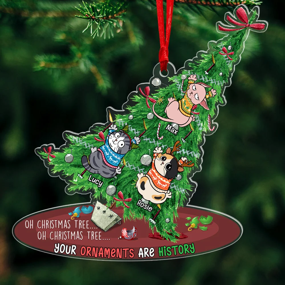 Meow It's Not My Fault - Personalized Acrylic Ornament - Gift For Cat Lover, Cat Mom, Cat Dad - CLP12 NA94