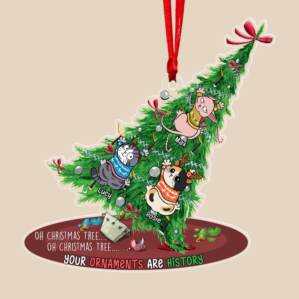 Meow It's Not My Fault - Personalized Acrylic Ornament - Gift For Cat Lover, Cat Mom, Cat Dad - CLP12 NA94 - Image 4