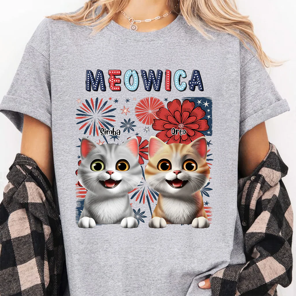 Meowica 250th Anniversary Style - Personalized T-shirt - Patriotic Gift For Cat, Pet Loves | CLP16 HN02