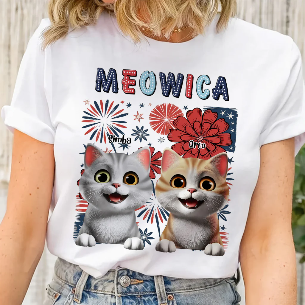 Meowica 250th Anniversary Style - Personalized T-shirt - Patriotic Gift For Cat, Pet Loves | CLP16 HN02 - Image 4