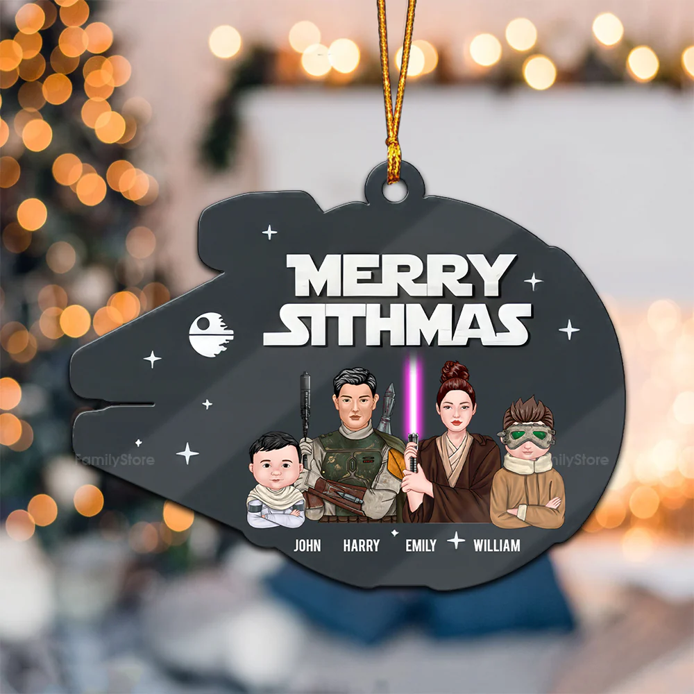 Merry Christmas Stwa Family - Personalized Wood Ornament - Gift For Family Members - CL46 NA94 - Image 2