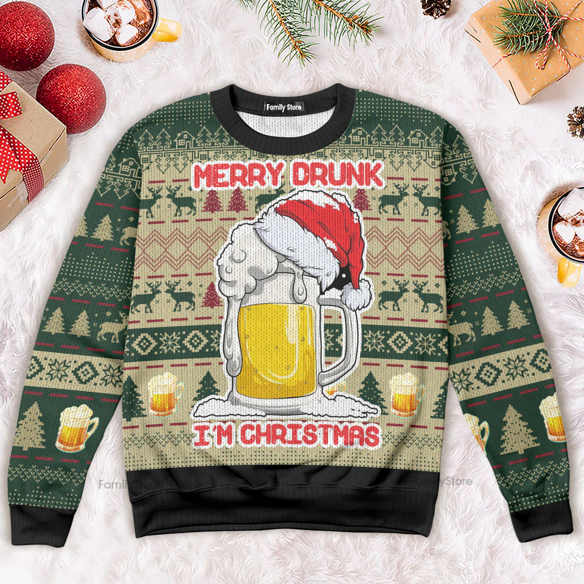 Funny Merry Drunk Ugly Christmas Sweater - Image 3
