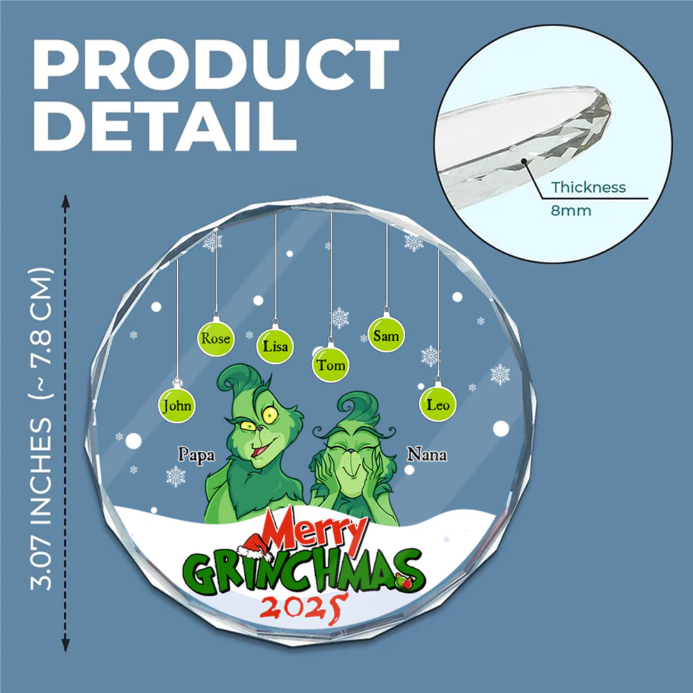 Merry Green Mas We Are Crew - Gift For Family - Personalized Glass Ornament - CL27 NA94 - Image 5