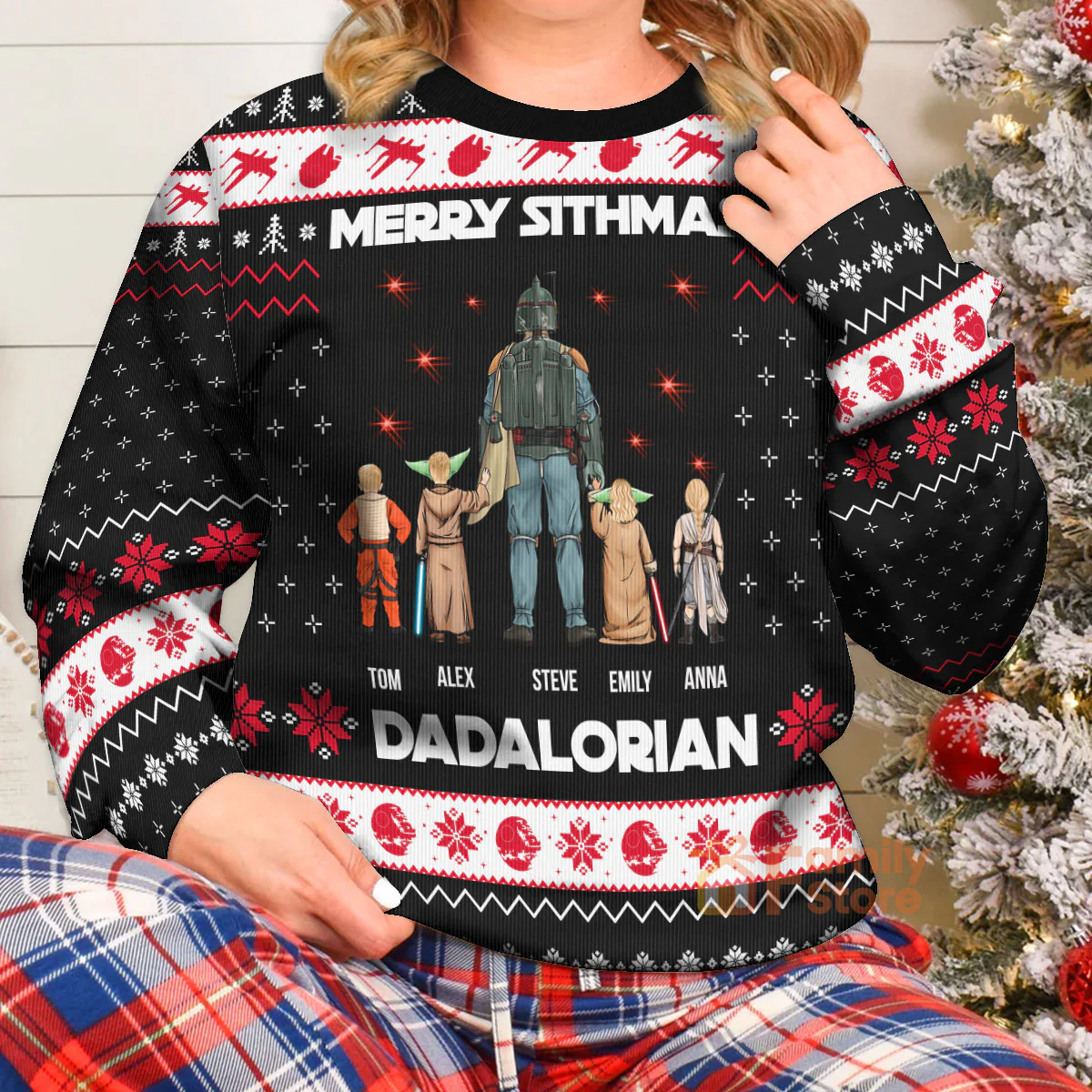 Stwa Merry Sithmas Darth Vader - Gift for Dad, Grandpa, Husband - Personalized Ugly Sweatshirt - CL08 NA94 - Image 3