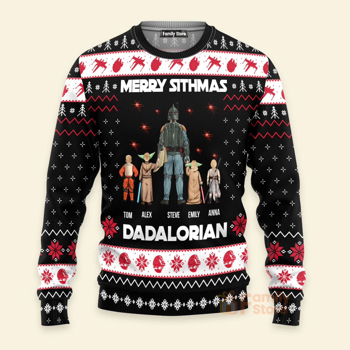 Stwa Merry Sithmas Darth Vader - Gift for Dad, Grandpa, Husband - Personalized Ugly Sweatshirt - CL08 NA94 - Image 4